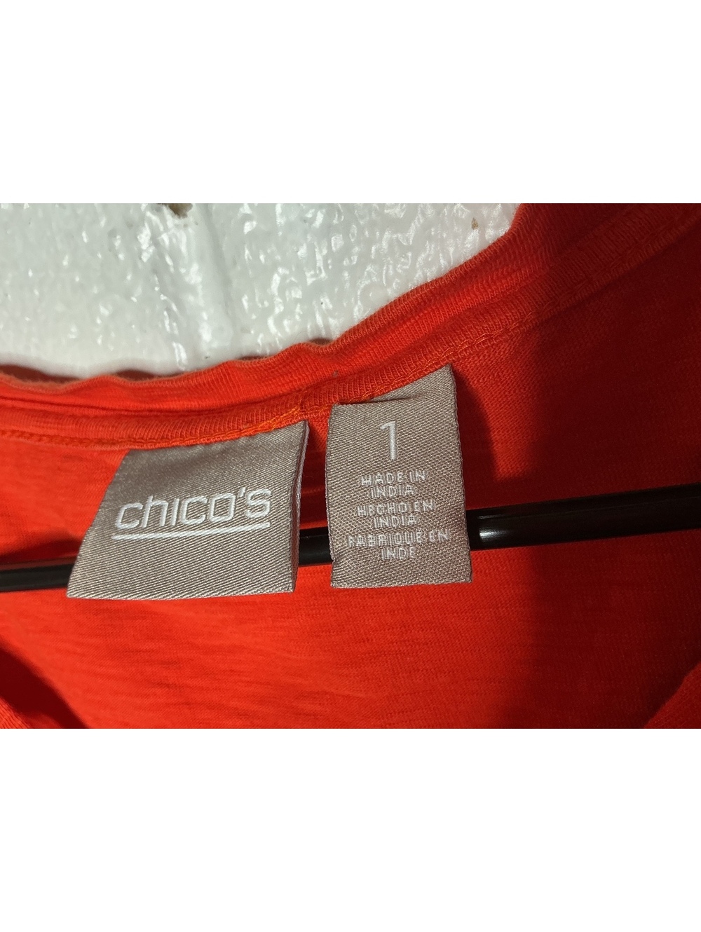 < Chico’s Red Cotton Casual Short Sleeve Top > - Picture 2 of 4